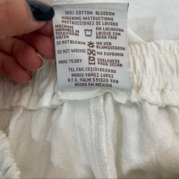 NWT La Rueca White Wide Leg Pull On Cropped Pants - Picture 5 of 12